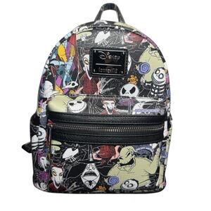 Loungefly Disney The Nightmare Before Christmas Allover Print Mini Backpack NWT